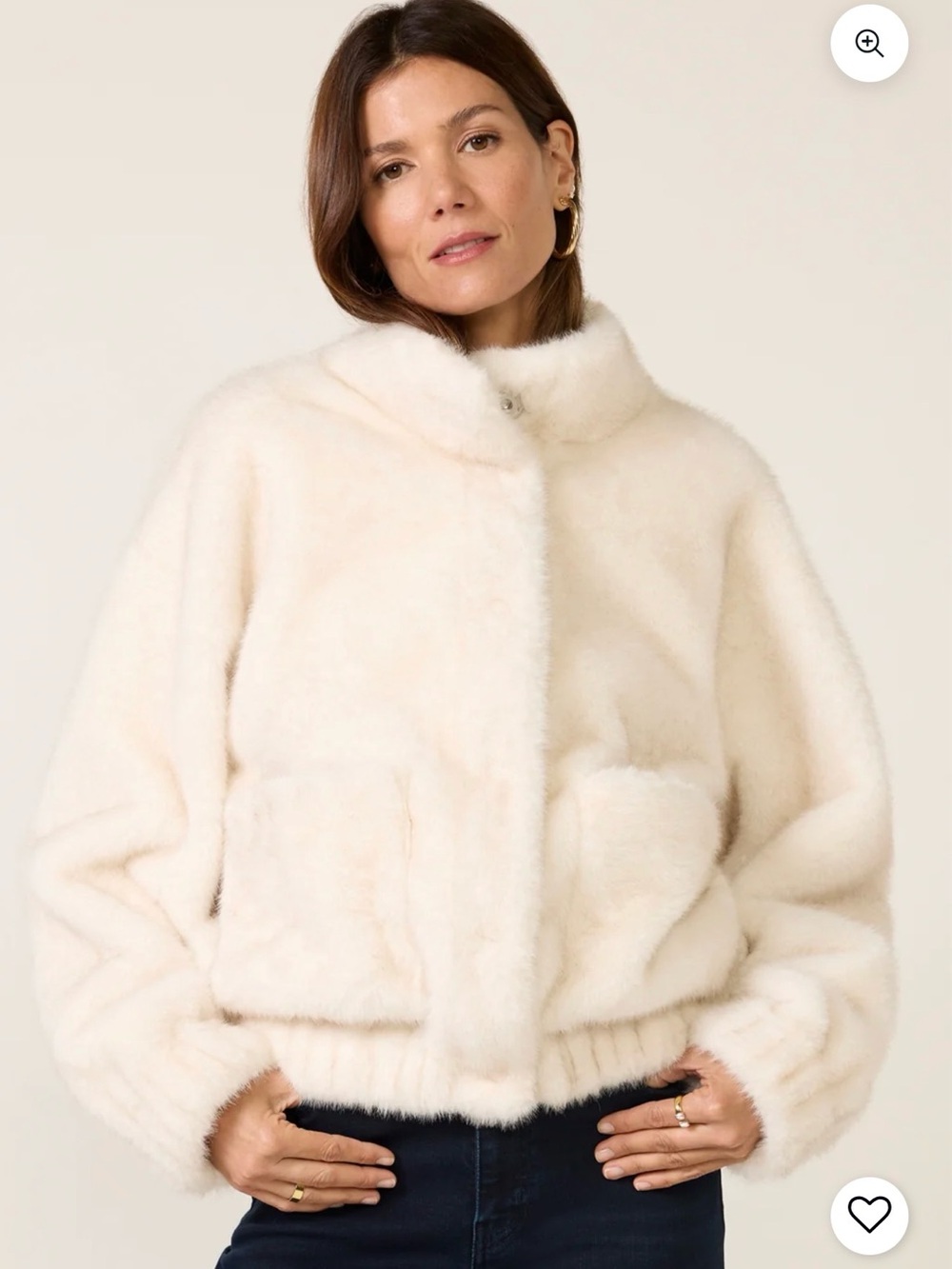 NWT Sanctuary Coco Faux Fur Jacket Almond Cream Size M
